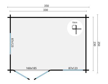 Gartenhaus Philip 350x250 cm